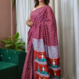Anouk Polka Dot Pure Cotton Saree-picture-14