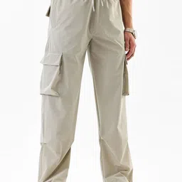 Snitch Men Relaxed Fit Mid-Rise Flat-Front Cargo Styles Regular Trousers-image-55