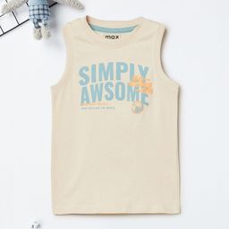 max Boys Typography Printed Round Neck Cotton T-shirt-image-64