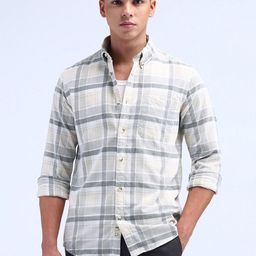 Flying Machine Men Modern Slim Fit Opaque Checked Casual Shirt-image-53