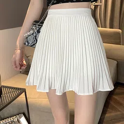 LULU & SKY Women Pleated Mini Skater Skirt-picture-41