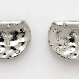 DressBerry Silver-Plated Artificial Stones Textured Quirky Studs image 3