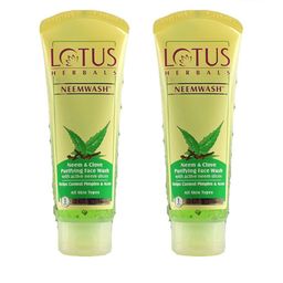 Lotus Herbals Set Of 2 Neem Face Wash With Clove - 120ml Each image 1