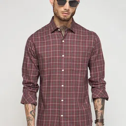 Red Flame Men Slim Fit Opaque Checked Casual Shirt-image-28