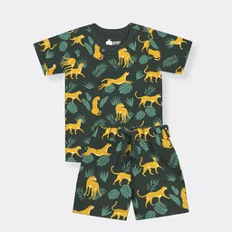 Orange Sugar Unisex Kids Printed T-shirt with Pyjamas-image-88