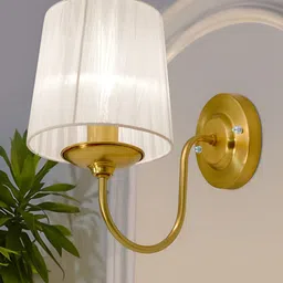 Homesake Gold-Toned & White Frustum Shaped Metal Wall Lamp-image-60