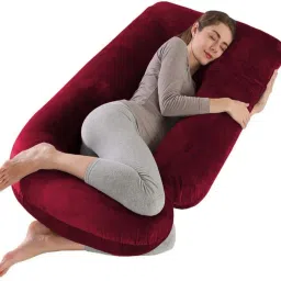 Ultra soft j shaped pillow Polyester Fibre Solid Pregnancy Pillow Pack of 1-image-19