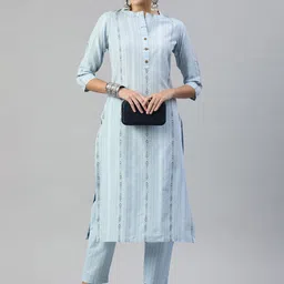 Saanjh Women Regular Thread Work Kurta with Trousers-picture-23
