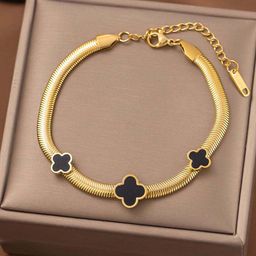GOLDIWALA Stainless Steel Gold-Plated Link Bracelet-50