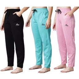 Pack of 3 Women Cotton Regular Fit Pyjama with Side Pockets-image-68