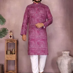 DVILLA Men Purple Cotton Kurtas-picture-22