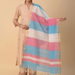 JAYPORE Striped Cotton Dupatta-picture-5