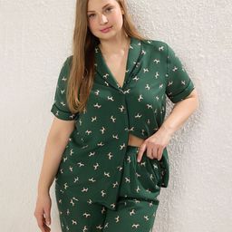Trendyol Women Printed Shirt With Shorts Night Suit-picture-24