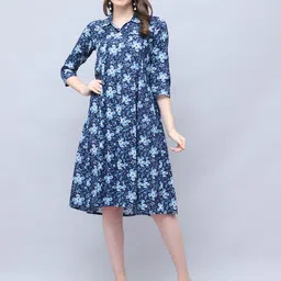 KALINI Women Floral Printed Shirt Colller Kurta-35
