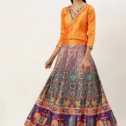 Kaizen TEXO FAB Ethnic Motifs Printed Semi-Stitched Lehenga & Unstitched-image-94