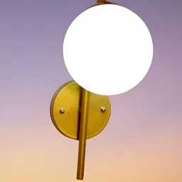 KINIS Gold-Toned & White Spherical Shaped Metal Wall Lamp-image-80