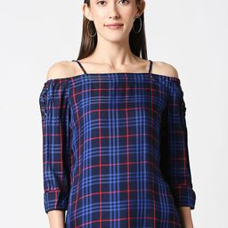 Kraus Jeans Women Checked Bardot Top-image-100