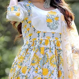 Anouk Rustic Women Ethnic Motifs Printed Kurta with Trousers & Dupatta image 4