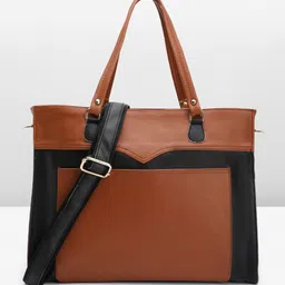 FABBHUE Colourblocked Oversized Shopper Tote Bag-13