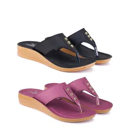 BERSACHE Women Set Of 2 Open Toe Flats-34