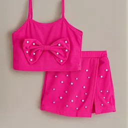 hopscotch 2-Pc Beaded Bow Detail Skorts Set-picture-39