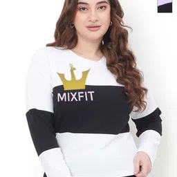 MIXFIT Pack of 2 Brand Logo Printed Colourblocked T-shirts-picture-6