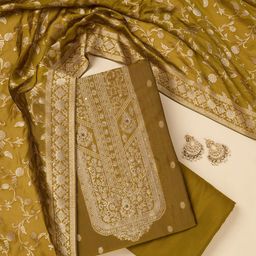 Koskii Women Sequinned Unstitched Dress Material-image-32