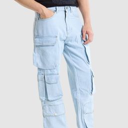 Snitch Men Light Blue Baggy Fit Jeans-image-9