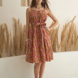 SANSKRUTIHOMES Floral Print A-Line Dress-picture-44