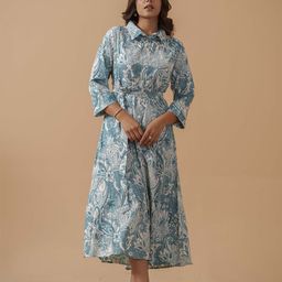 Sangria Printed A-line Ethnic Dress-image-24