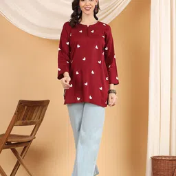 Poshak Chikan Studio Women Chikankari Embroidered Cotton Short Straight Kurti-image-59