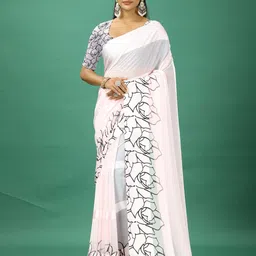 NIRMAL CREATION Floral Satin Saree-image-99