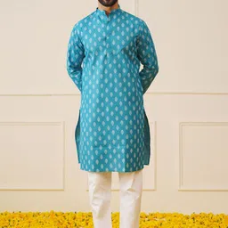 Jompers Men Floral Printed Regular Kurta with Pyjamas-picture-15