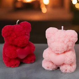 Special You 2-Pcs Pink & Red Scented Teddy Bear Candle-picture-15