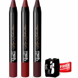 GLAM21 Set Of 3 Lip Seduction Lip Crayon - Mystique Brown - Nude Beauty - Silky Brown-43