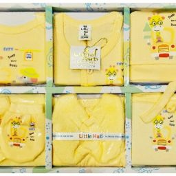 NEW BORN Nappy & Bib clothes gift set - 8 pcs (Yellow color)-37