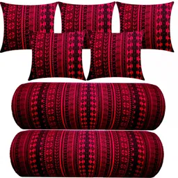 changers Combo Set Of 5 Cushion 2 Microfibre Geometric Bolster Pack of 7-picture-11