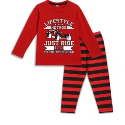 YK Boys Typography Printed Pure Cotton Night suit-picture-4