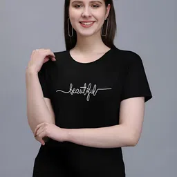 Moda Rapido Women Typography Printed Round Neck Cotton T-shirt-picture-1