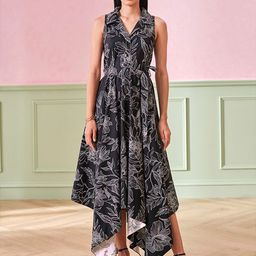 AND Women Floral Printed A-Line Cotton Dress-image-82