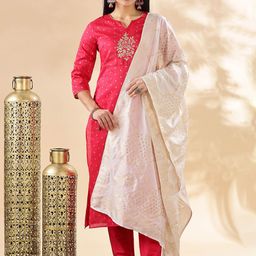 Anouk Women Floral Embroidered Kurta with Trousers & Dupatta-19
