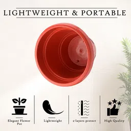 Kuber Industries 8 Pcs Red Lightweight Planters image 4