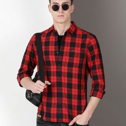 MaverIQ Men Slim Fit Buffalo Checks Checked Casual Shirt-picture-25
