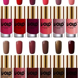 VOLO Set Of 12 Luxury Super Shine Nail Polish - 9.9 ml Each - Combo-No-175-15