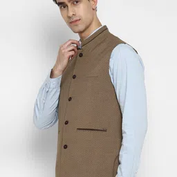 Turtle Woven Design Nehru Jacket image 4