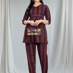 KANUDA Women Blue Poly Crepe Kurta Sets-picture-29