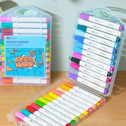 Tinker Squad White & Blue 24 Pcs Washable Acrylic Markers Set Stationery-46