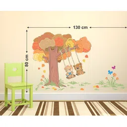 LANSTICK Yellow & Green Splash-Proof Eco-Friendly Couple Teddy & Tree Wallpaper-image-6