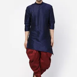 TS LIFESTYLE Men Regular Dupion Silk Kurta with Dhoti Pants-image-24