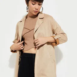 max Women Polyester Longline Tailored Jacket-image-17